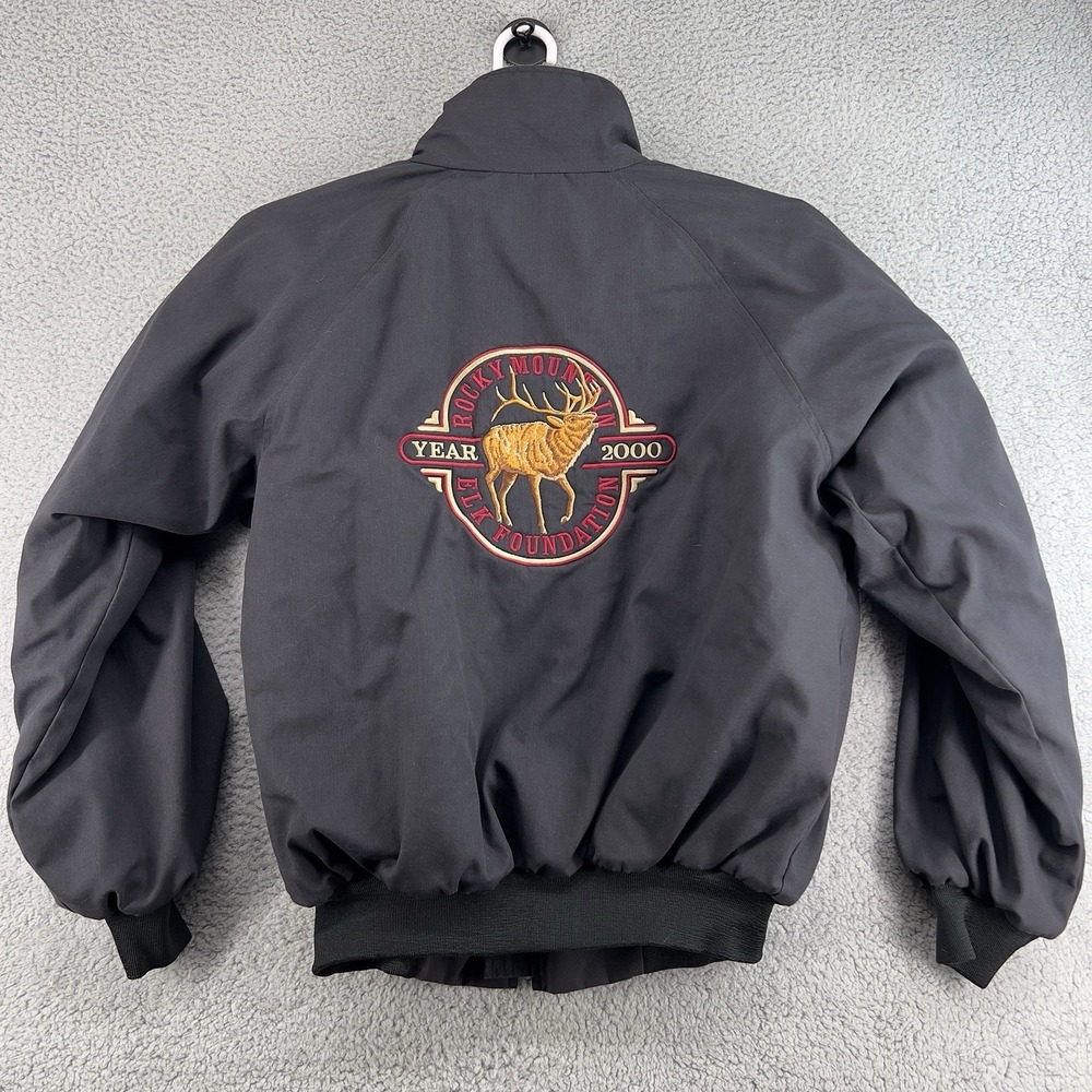 Rocky Mountain Elk Foundation 2000 Men's Embroidered Fleece Lined Jacket XL Vtg